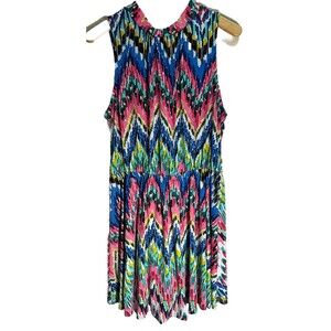White Birch Multicolor Chevron Scoop Neck Dress XL Activewear With Shorts